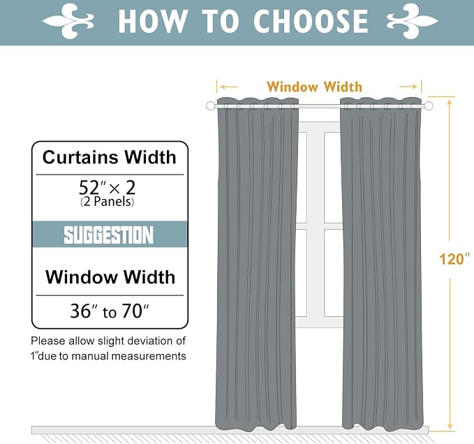 ChrisDowa Blackout Curtains 120 Inches Long 2 Panels Set - Image 5
