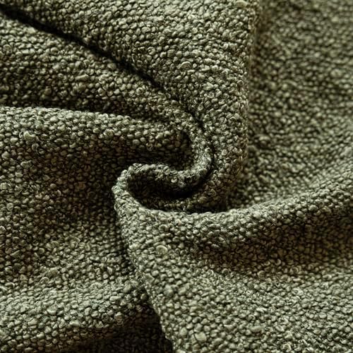 Foindtower Decorative Textured Boucle Throw Pillow Covers 22x22 Moss Green - Image 3