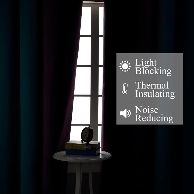 Estelar Textiler Ombre Teal and Purple Blackout Curtains 45 Inch Length 2 panels - Image 3