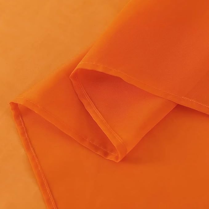 SpaceDresser Orange Sheer Curtains 4 Panels Rod Pocket Semi-Sheer Curtain 90 - Image 7