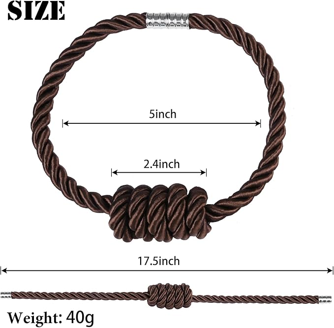 BEL AVENIR Magnetic Curtain Tiebacks, Decorative Drapery Holdbacks Modern Woven - Image 2