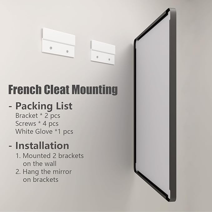 28x32 Inch Black Metal Framed Bathrrom Mirror for Wall, Matte Black Rectangle Mirror, Rounded Corner, Anti-Rust (Horizontal/Vertical)