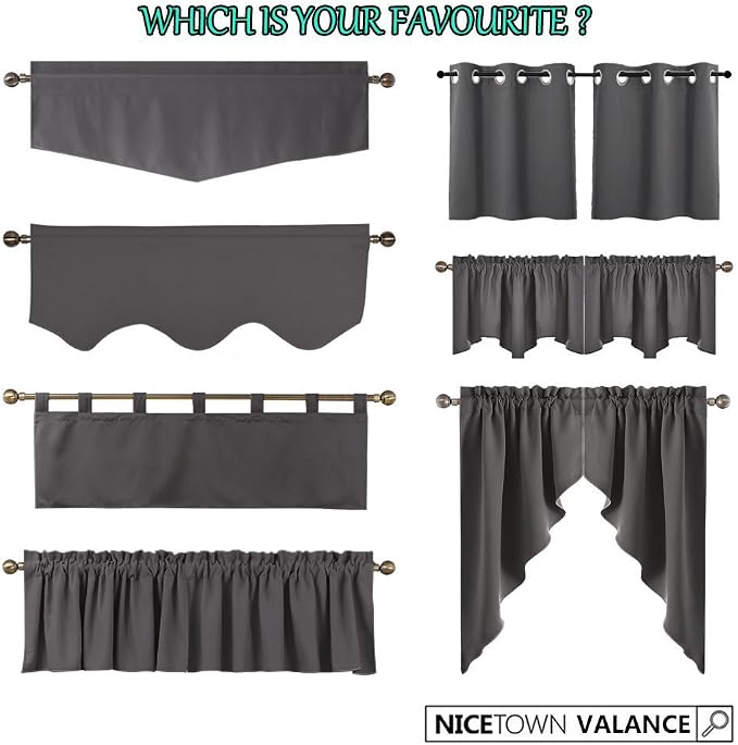 NICETOWN Blackout Valances Short Curtains - Image 7