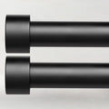 2 Pack Curtain Rods for Windows 48 to 84 Inch(4-7ft), 1 Inch Black Adjustable Heavy Duty Curtain Rod Set, Outdoor Long Drapery Rods for Patio Bedroom, Size 32"- 90"