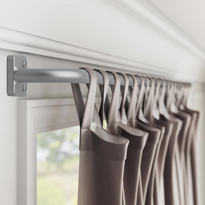 UIOSANRT Silver Curtain Rods, 5/8" Diameter, 32 - Image 2