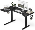 51" Reversiable L-Shaped Electric Standing Desk Adjustable Height Gaming Stand Up Corner Desk Sit Stand Home Office Computer Desk with Splice Board,Black Carbon Top