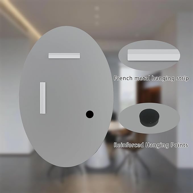 Oval Bathroom Mirror,16X24 inch Oval Frameless Mirror, Frameless Mirrors for Bathroom,Beveled Bathroom Mirror.