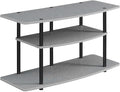Convenience Concepts Designs2Go No Tools 3-Tier Wide TV Stand 42" - Entertainment Center for TVs up to 46 Inches, Modern TV Mount with Shelves for Living Room, Gray/Black