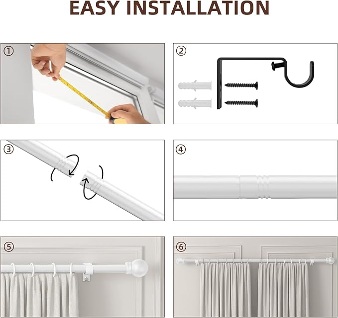 SMODBRODRE Curtain Rods for Window 32 to 62 - Image 4