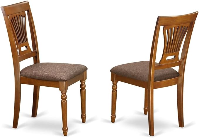 East West Furniture DLPL3-SBR-C 3 Piece Dining Room Table Set Contains a Round Kitchen Table with Dropleaf and 2 Linen Fabric Upholstered Dining Chairs, 42x42 Inch, Saddle Brown