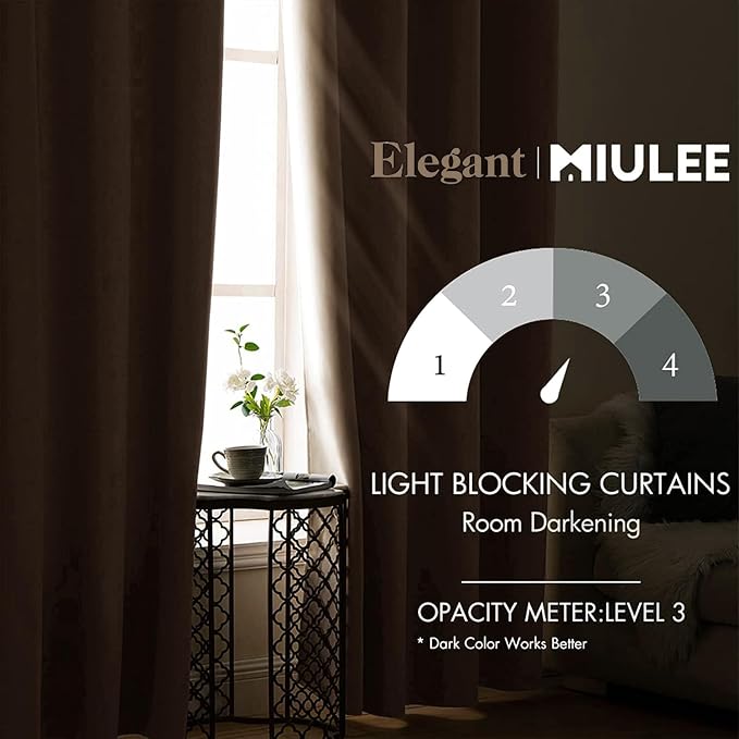MIULEE Blackout Curtains for Bedroom Living Room Thermal Insulated Room - Image 2