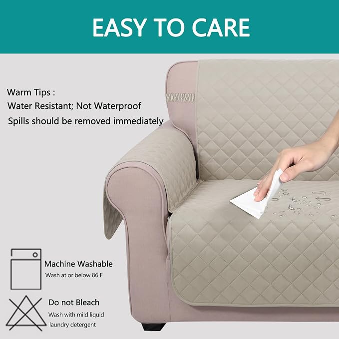 U-NICE HOME Loveseat Sofa Cover Reversible Couch Cover - Image 5