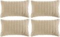 Fancy Homi 4 Packs Tan Decorative Throw Pillow Covers 16x24 Inch by Fancy+Homi