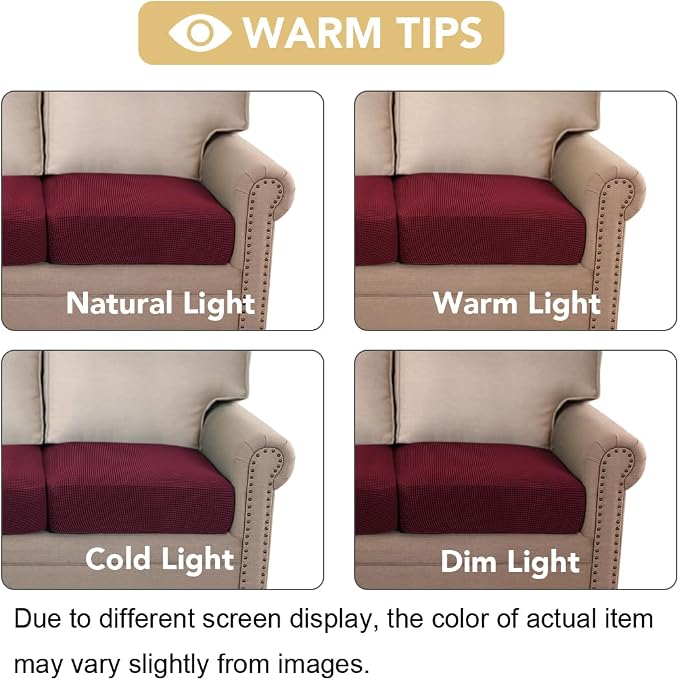 H.VERSAILTEX High Stretch Individual Seat Cushion Covers Sofa Slipcovers Couch - Image 3