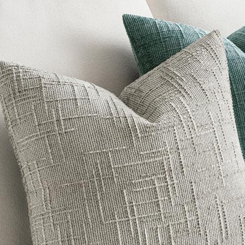 MIULEE Chenille Textured Throw Pillow Covers Light Brown 20x20 Set of 2 - Image 4