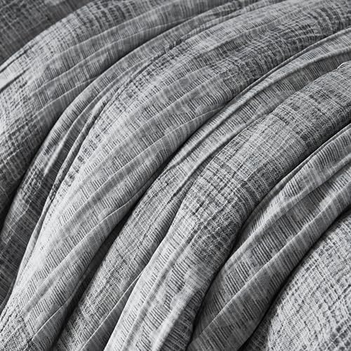 California King Size Comforter Set Charcoal Grey Bedding 7 Pieces - Image 6