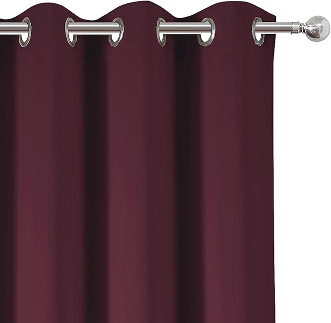 LEMOMO Burgundy Blackout Curtains 38 x 54 Inch Length/Set of 2 Curtain - Image 7