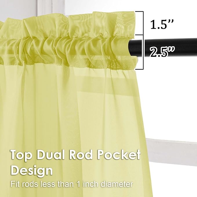OVZME Sheer Curtains 84 Inches Long 2 Panels Set, Light Filtering Transparent - Image 2