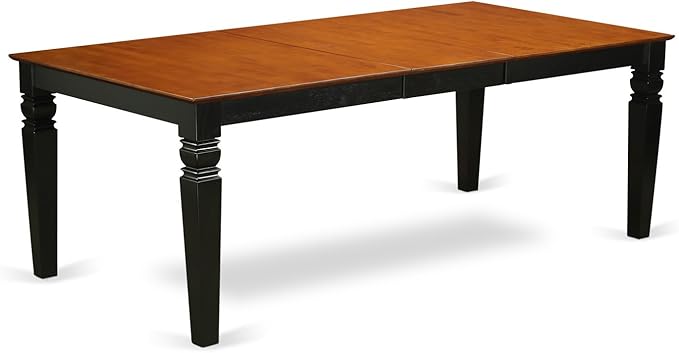 East West Furniture LGAV5-BCH-LC 5 Piece Kitchen Table Set Includes a Rectangle Dining Room Table with Butterfly Leaf and 4 Faux Leather Upholstered Chairs, 42x84 Inch, Black & Cherry