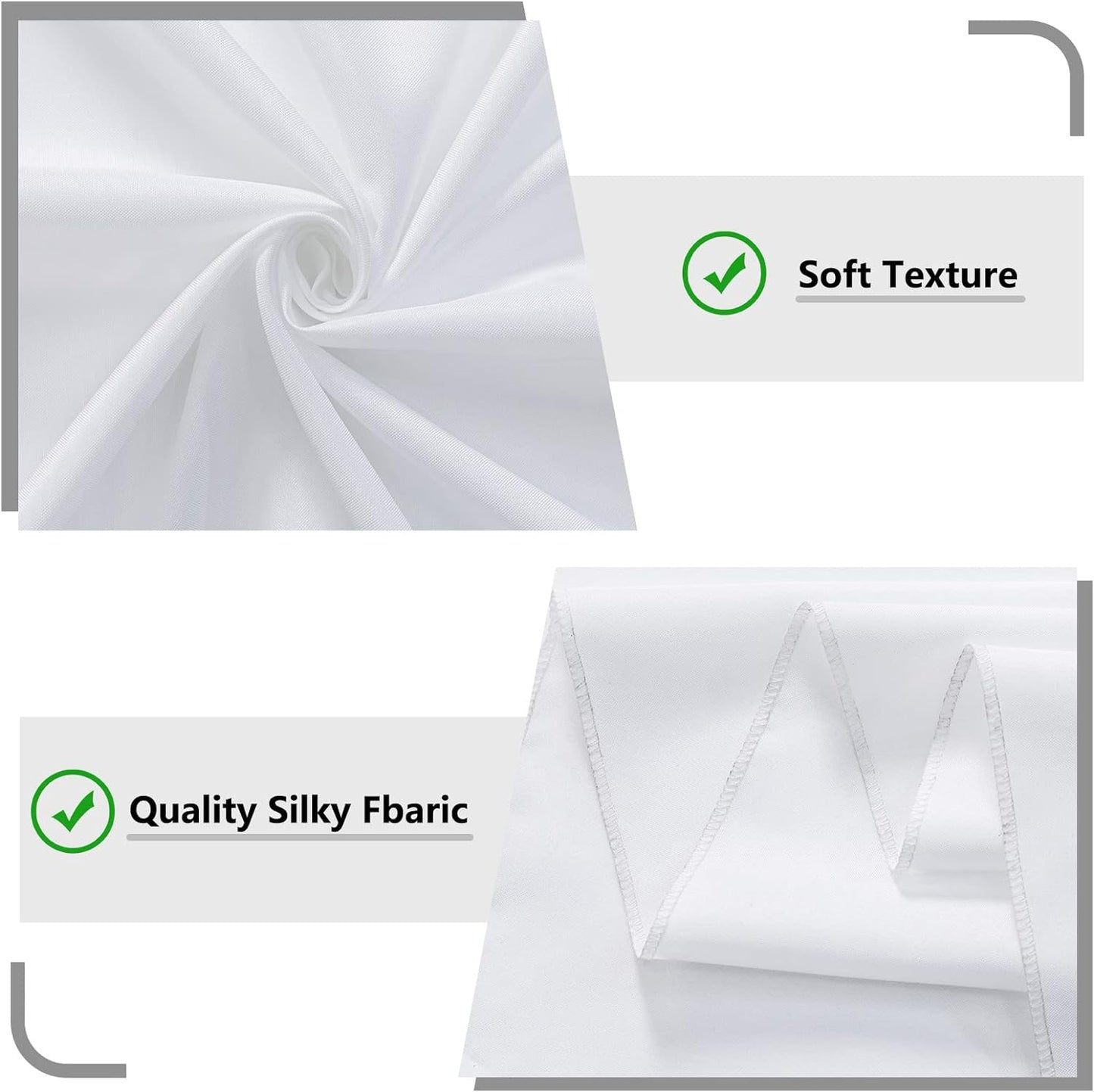 10 ft × 10 ft White Backdrop Curtain for Wedding Decor Holiday Party - White Wedding Backdrop Polyester Photography Backdrop Drapes Baby Shower Birthday Privacy Sliding Curtains Home Decor, 2 Panels