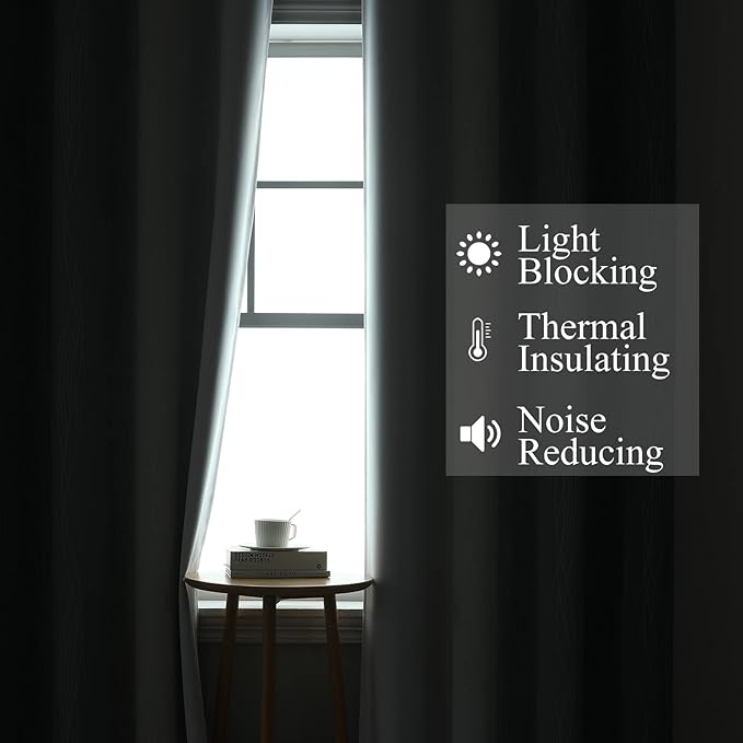 Estelar Textiler Grey and Greyish White Blackout Curtains & Drapes - Image 3