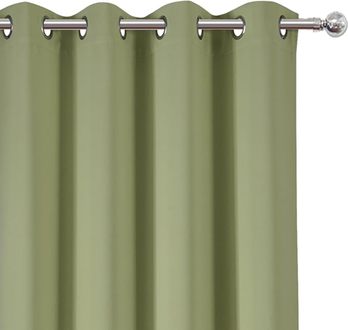 LEMOMO Sage Green Blackout Curtains 66 x 63 Inch Length/Set of 2 Curtain - Image 6