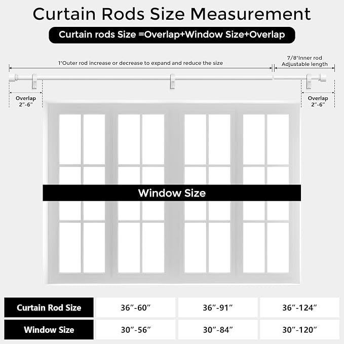 Modern White Curtain Rods 2 Pack - Image 7