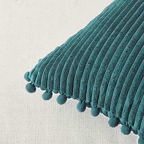 Fancy Homi 24x24 Pillow Covers, 2 Packs Teal Throw Pillow Covers - Image 4