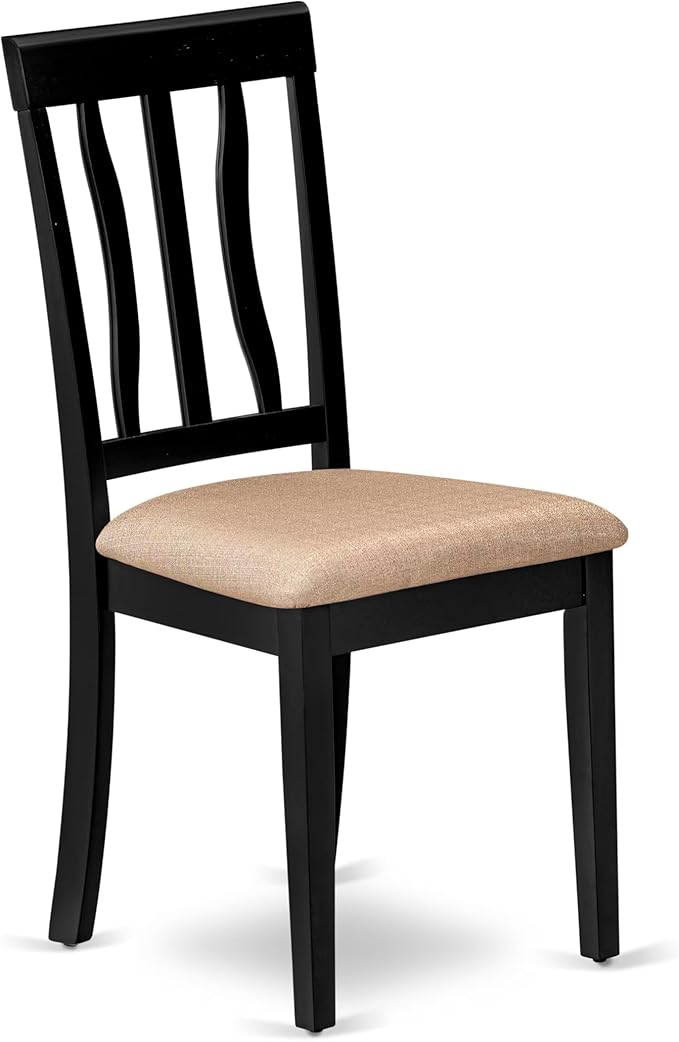 East West Furniture QUAN9-BCH-C 9 Piece Kitchen Table Set Includes a Rectangle Dining Table with Butterfly Leaf and 8 Linen Fabric Dining Room Chairs, 40x78 Inch, Black & Cherry