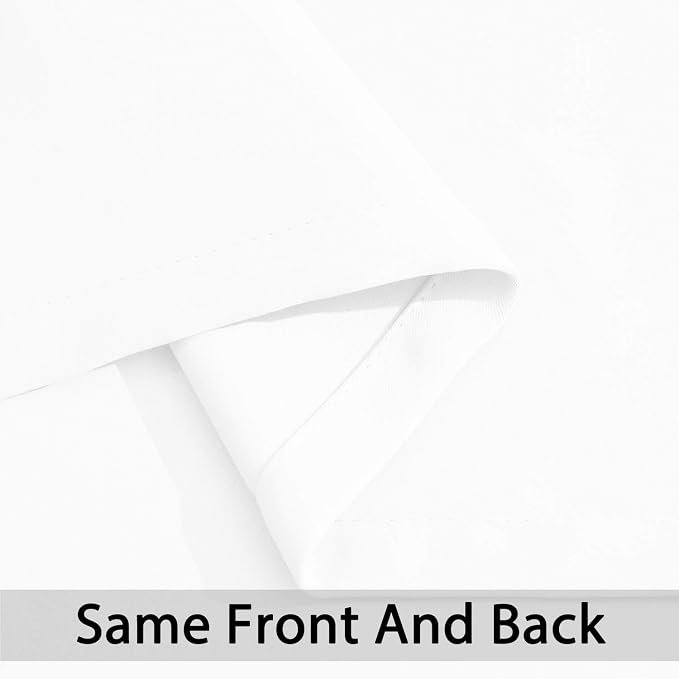 Yakamok White Curtains 63 Inch Length Room Darkening Grommet Light Blocking - Image 5