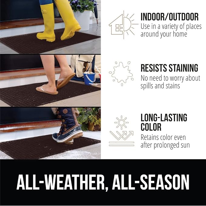 GORILLA GRIP® Ultra Absorbent Front Door Mat Outside Entrance 72x24, Traps Dirt - Image 5