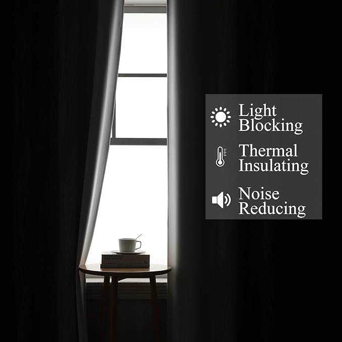 Estelar Textiler Ombre Greyish White and Black Blackout Curtains & Drapes 45 - Image 3