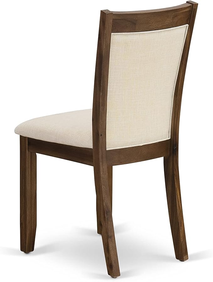 East West Furniture X727MZN32-9 9 Piece Dining Room Furniture Set Includes a Rectangle Dining Table with X-Legs and 8 Light Beige Linen Fabric Parsons Chairs, 40x72 Inch, Multi-Color