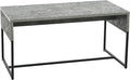 Household Essentials Wrap Rectangular Coffee Table Rustic Slate Concrete and Black Metal