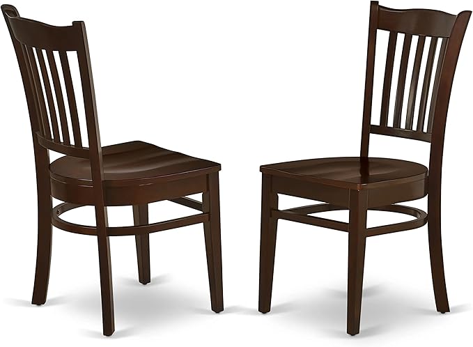 East West Furniture MZGR5-MAH-W 5 Piece Modern Dining Table Set Includes a Rectangle Wooden Table with Dropleaf and 4 Dining Room Chairs, 36x54 Inch, Mahogany