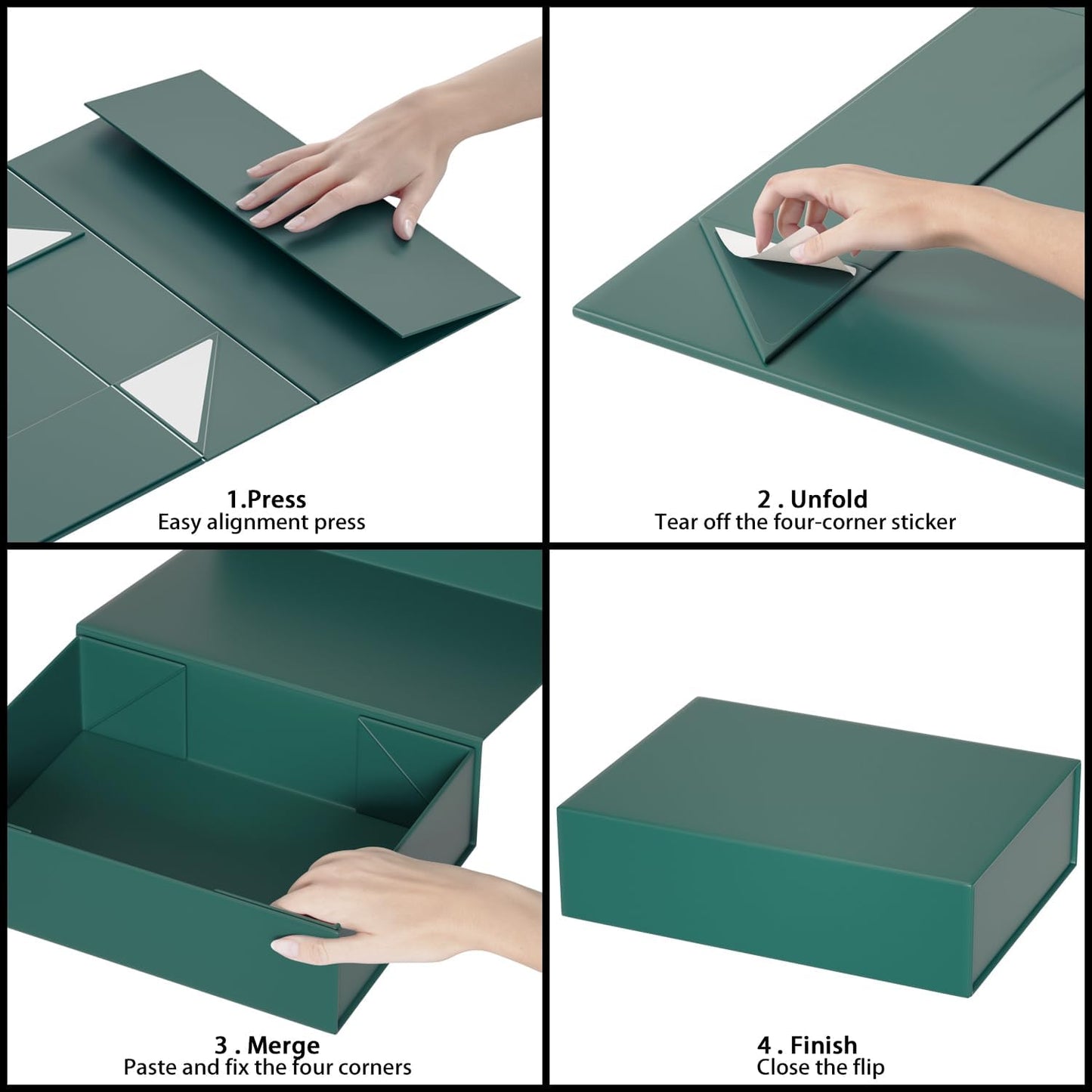 Green Gift Boxes 11.9" x 8.5" x 3.3" with Magnetic Closure Lid Gift Box for Presents,Bridesmaid Gifts Boxe,Cute Boxes,Birthday Gift Box,Luxury for Gift Packaging, Magnetic Gift Boxe for Wrapping Gifts