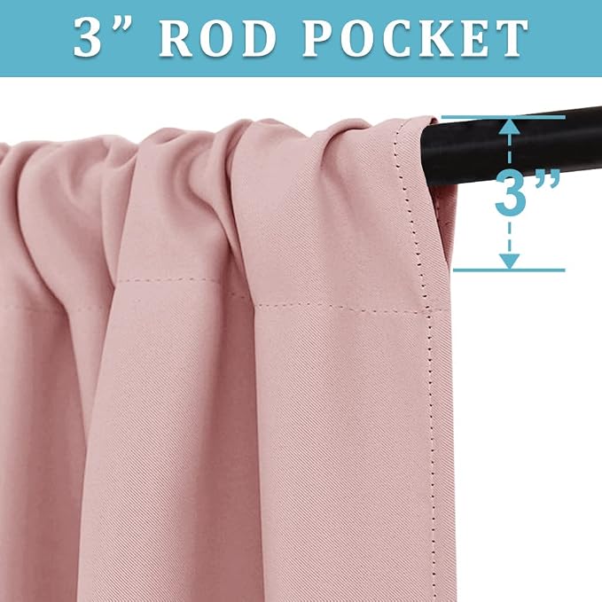 RYB HOME Blackout Cafe Curtains 30 inch Length, Short Light UV Heat Blocking - Image 3