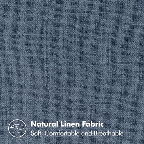MIULEE Decorative Linen Euro Sham Pillow Covers 24x24 Inch Blue Ashes - Image 3