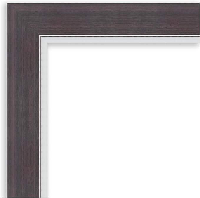 Amanti Art Brown Bathroom Mirror for Over Sink, 30x24 Ellie Brown Silver Rectangle Vanity Mirror, Medium Modern Frame, Hangs Horizonally and Vertically, Bathroom Wall Decor, Non-Beveled Edge