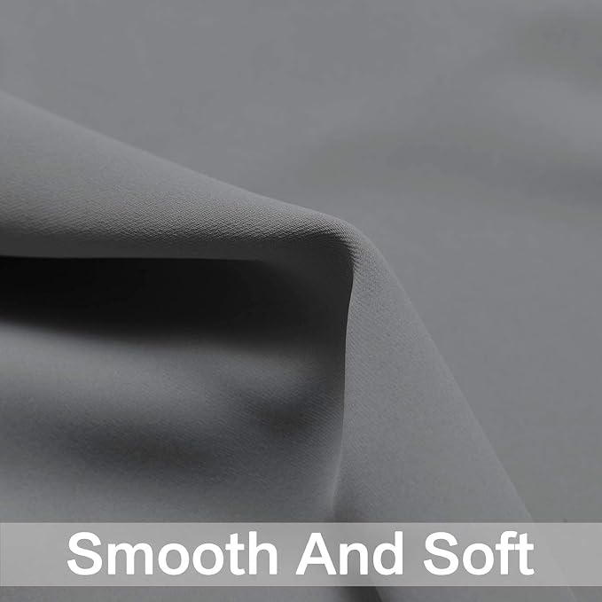 Yakamok 84 Inch Length Grey Blackout Curtains - Image 4