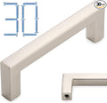 KOOFIZO 30-Pack Solid Square Bar Cabinet Handle - Brushed Nickel Furniture Pull, 3 Inch/76mm Screwhole Distance for Kitchen Cupboard Door, Bedroom Dresser Drawer, Bathroom Wardrobe Hardware