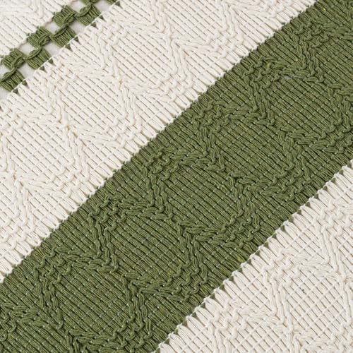 Fancy Homi Set of 1 Boho Moss Green Decorative Throw Pillow Cover 20x20 Inch - Image 4
