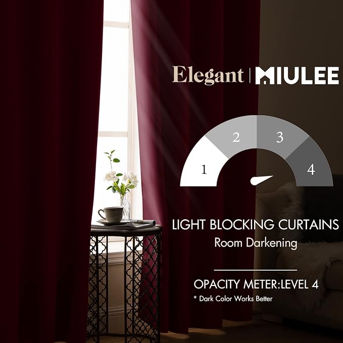MIULEE Christmas Blackout Curtains 2 Panels, Room Darkening Thermal Insulated - Image 2