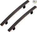 15 Pack Cabinet Handles 3.75" Hole Center - Curved Cabinet Pulls Oil Rubbed Bronze Drawer Pulls for Kitchen Cupboard Solid Hardware for Dresser Drawer Arch Hardware