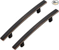 25 Pack Cabinet Handles 3" Hole Center - Curved Cabinet Pulls Oil Rubbed Bronze Drawer Pulls for Kitchen Cupboard Solid Hardware for Dresser Drawer Arch Hardware