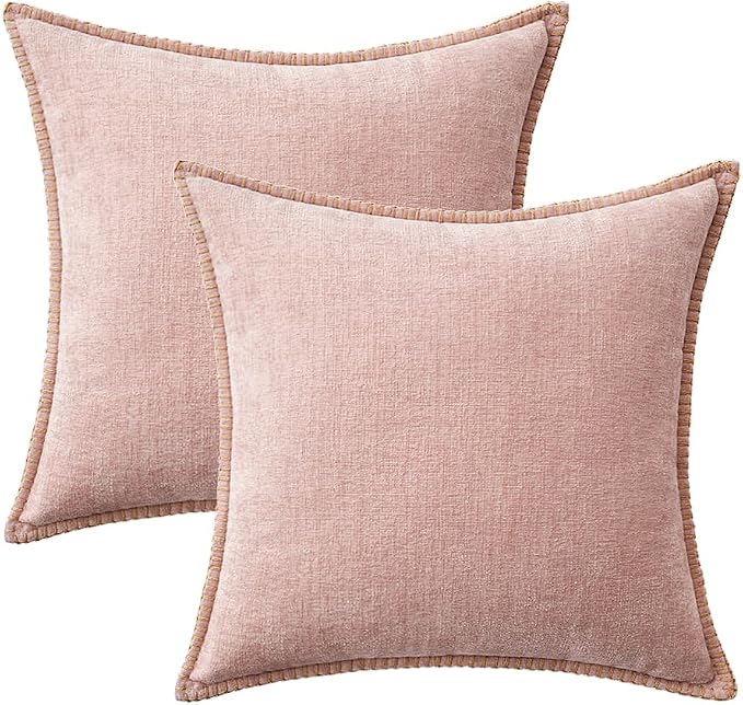 MIULEE Pack of 2 Couch Throw Pillow Covers 16x16 Inch Pink Farmhouse Valentine - Image 6
