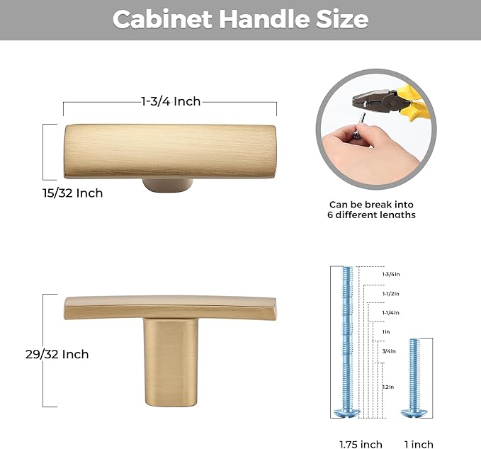 30 Pack Cabinet Handles Single Hole - Curved Cabinet Knobs Champagne Bronze Drawer Pulls for Kitchen Cupboard Solid Pulls for Dresser Drawer Arch Closet Hardware