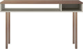 Manhattan Comfort Windsor Modern 2 Shelves Entryway Accent Console Table, 47.24", Off White and Nature