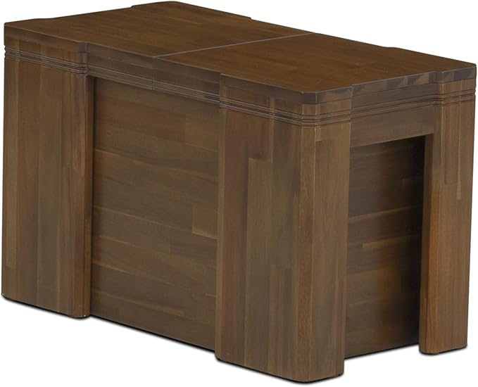 X07DA-BC8-32 10-Pc Kitchen Table Set includes an Extendable Rectangle Kitchen Table, 1 Coffee Table, 7 Polyester Dining Chairs and 1 Bench, 39x120 Inch, Antique Walnut