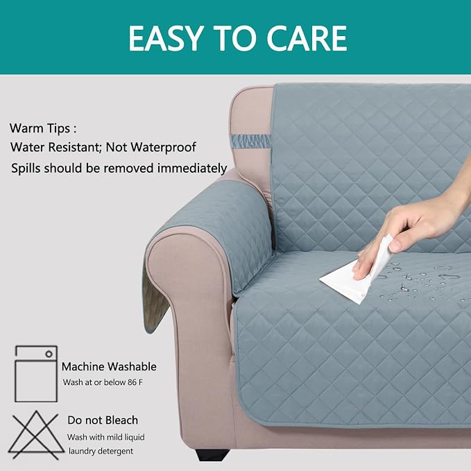 U-NICE HOME Recliner Chair Covers Reversible Quilted Water Repellent Pet - Image 4